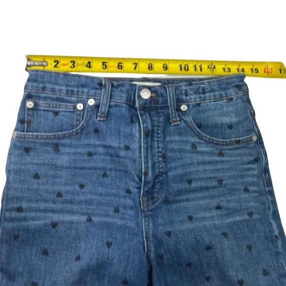 Madewell Women’s Classic Straight Jeans Heart Print Edition Harwell Wash Size 27 - Picture 9 of 10